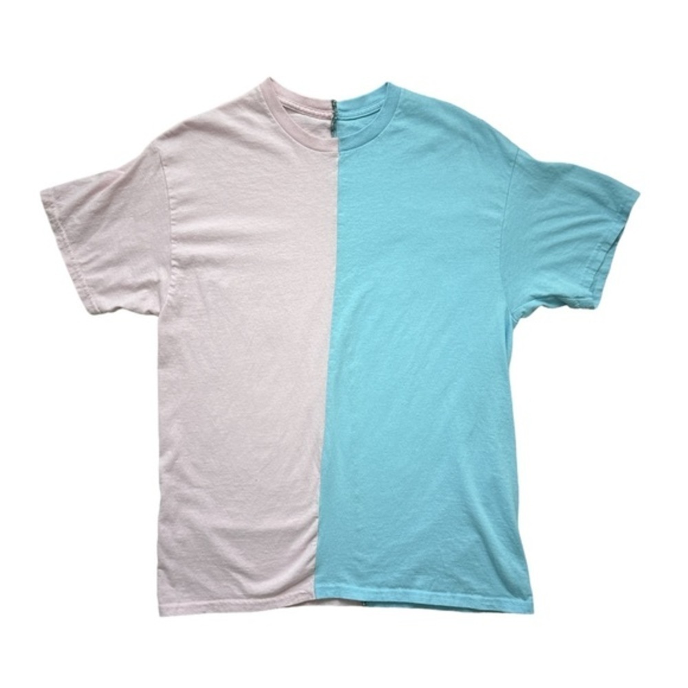 GENDER REVEAL | half pink half blue t shirt